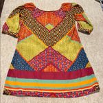 Uncle Frank Small  Vibrant Multicolor Geometric Dress knee length 3/4 sleeves Photo 4