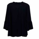 Karl Lagerfeld ‎ Paris Womens Small Ruffled Dress Shirt Black Photo 1