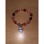 New Women’s Hope Beaded Elastic Bracelet Pink Burgundy Dark Orange one size Photo 2