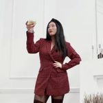 ZARA Red Houndstooth Jumpsuit Dress Photo 4