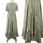 Free People XL Ethereal Bohemian Bring The Romance Midi Maxi Dress Stone Moss Photo 7