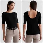 AG Adriano Goldschmied AG Jeans Womens Elevated Basic Ribbed Scoop Back Balletcore Diana Top Size M Photo 1
