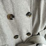 Kenneth Cole Reaction Tan Wool Blend Double Breasted Buttoned Belted Pea Coat XL Photo 2