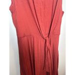 Luxology Sleeveless Swing Dress Size 12 Burnt Orange Sharkbite Hem Photo 2