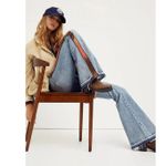 Driftwood FREE PEOPLE X  FARRAH FLARE JEANS Size 25 Western Patchwork Stripe 34" Photo 0