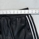 Karl Lagerfeld Faux Leather Joggers Track Pants Side Stripe Drawstring Black S Photo 1