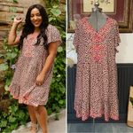 Savanna Jane Leopard Print Spoiled Rotten Flutter Embroidered Dress Sz 2X 💚🎀 Black Photo 1