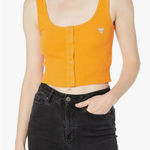 Guess Women's Sleeveless Classic Ribbed Crop Top Orange Size XL Photo 0