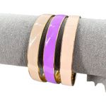 J.Crew Enamel Bangle Bracelet Lot Pastel Set of 3 Pink Beige Lavender Photo 2
