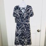 Nina Leonard Lace Tie Back Dress Black Navy M Photo 5