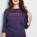 Modcloth NWOT UNITE Navy Blue Knit Sweater S Small Photo 0