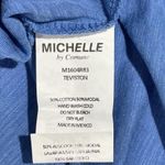 MICHELLE by Commune Blue Tunic Tee Swing Dress with Strappy Detail Size Medium Photo 4