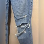 ZARA  sz 2 ripped Knee Jeans High Waist Distressed Denim Light Wash Casual Trendy Photo 3