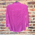 st. john's bay  Violet Purple Long Sleeve Button Down Crinkle Shirt Size Small Photo 5