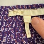 Maje  Floral Print Mid Rise Tiered Skirt Purple Size 3 / L Smocked Waist Boho Photo 1