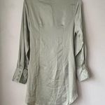 Princess Polly  Sari Green Satin Long Sleeve Collared Mini Dress 6 Photo 8