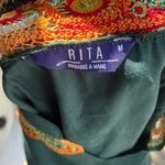 Free People Embroidered Green boho western blouse women’s size M Photo 3