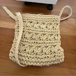 Cappelli Straworld Inc,‎ Wooden Animals Woven Straw Crossbody Bag Handmade Tan Photo 5