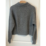 Joseph A  Sweater Womens Medium Heather Gray Collared V Neck Pullover Long Sleeve Photo 9