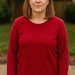 st. john's bay  Women 0X Red Long Sleeve Pullover Shirt Minimalist Light Academia Photo 0