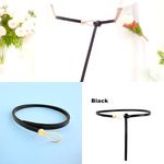 Black Trendy Knotted Skinny Thin Belt For Women Classic Solid Color Faux Leather Photo 3