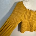 Tres Bien  Smocked Top Mustard Yellow Photo 4