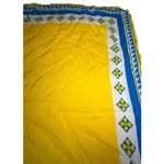 Vintage Silky Scarf Yellow Blue Geometric Square 31" Mod MCM Wear Photo 6