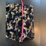 Banjara Black Scarf with Multicolor Bird Print Rayon‎ Green Orange White Flowy Photo 6