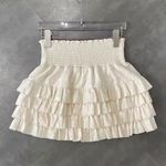 Y2K Elegant Ruffled Pleated Skirt Tan Size L Photo 0