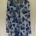 Pretty Little Thing NWT Blue Contrast Oversized Beach Shirt Size 12 Photo 4