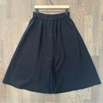 Saks 5th Avenue Vintage Saks Fifth Avenue High Waist A-Line 100% Linen Midi Skirt in Black Large Photo 5