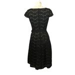 Talbots Black Daisy Eyelet Dress with white underneath & ribbon belt size 6 Photo 4