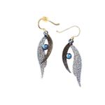 Sky Navy Blue Folded Wings Drop Hook Earrings Photo 1