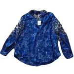 Free People NWT Women's  Rose Bud Paisley Print Blue Blouse Size Small LongSleeve Photo 3
