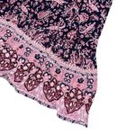 Knox Rose  Boho Paisley V Neck Dress Navy Blue Pink Short Sleeve Women’s Small Photo 5