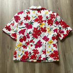 Gay Boyer floral print skirt suit VTG Lined Size 10 Spring Cotton Vibrant Classy White Photo 10