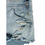 Almost Famous Juniors  Hand Painted Denim Shortalls Bib Overall Shorts Stretch L Photo 3