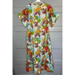 The Roberie Vintage 60s Embossed Floral House Dress Caftan Front Zip Size Medium Photo 4