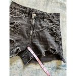 American Eagle  Black Distressed High Rise Mom Shorts Size 000 Photo 7