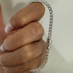 Certified Stunning 4mm S925 VVS1,D color, MoissaniteTennisBracelet,6.7”Bridal Silver Photo 6