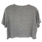 Joah Brown  Gray Ribbed Crop Top Photo 3