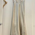 Jenny Yoo  Brenna V-Neck Waistline Satin Dress Photo 2