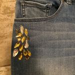 Chico's  Platinum Embellished Jewel Ankle Blue Jeans Size 0.5 (S/6) Photo 1