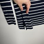 Loft Striped Sweater in Navy Size XS Blue and White Crew Neck Photo 2