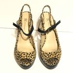 INC International Mariela Leopard Print Slingback Heels in Tan Black Size 7 Photo 1