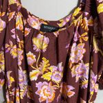 MINKPINK Giselle Belted Floral Mini Dress Women's Large Brown Puff Sleeve NWT Photo 8