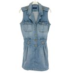 Ramy Brook  Hedi Denim Mini Dress Button-Front Light Wash Y2K 90s Brittney Photo 5
