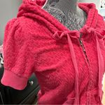 Juicy Couture  Y2K Pink Terry Short Sleeve Zip Hoodie Medium Paris Hilton Classic Photo 5