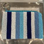 NWOT Island to East Side Blue and White Beaded Coin Purse Pouch Photo 5