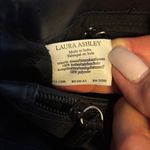 Laura Ashley BRAND BLACK LEATHER HAND BAG SNAP CLOSURE MIDDLE ZIP POCKET Photo 9